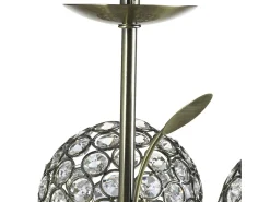 Lámpara Suspendida-Searchlight Bellis 9 Ltt takhnge med flera armar Blommadesign Antik mssing, Glas Nine, G9 Camel