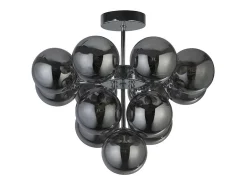 Lámpara Suspendida-Searchlight Berry13 ljus taklampa, krom, rökt glas Gris
