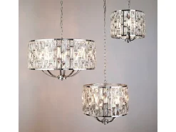 Searchlight BIJOU 5 ljus krom takhnge med kristallglas Gris New