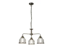 New Searchlight Bistro 3 Ljus Multi Arm Takhnge Vit, Antik Mssing, E27 Camel