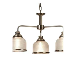 New Searchlight Bistro 3 Ljus Multi Arm Takhnge Vit, Antik Mssing, E27 Camel
