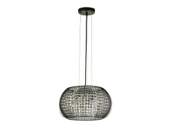 Searchlight CAGE 4 ljus svart trumma takhnge med kristallglaspaneler Negro Hot