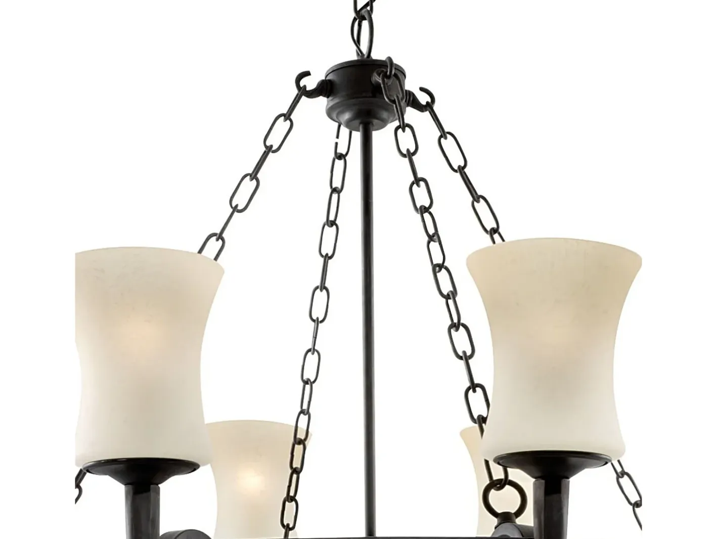 Online Searchlight Cartwheel 8 ljus multiarm ljuskrona svart finish, E27 Negro