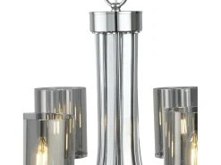 Lámpara Suspendida-Searchlight Catalina 8 Ltt flerarmad ljuskrona kromfinish, E14 Gris