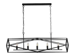 Lámpara Suspendida-Searchlight CHASSIS 5 ljussvart ljus takhnge Negro