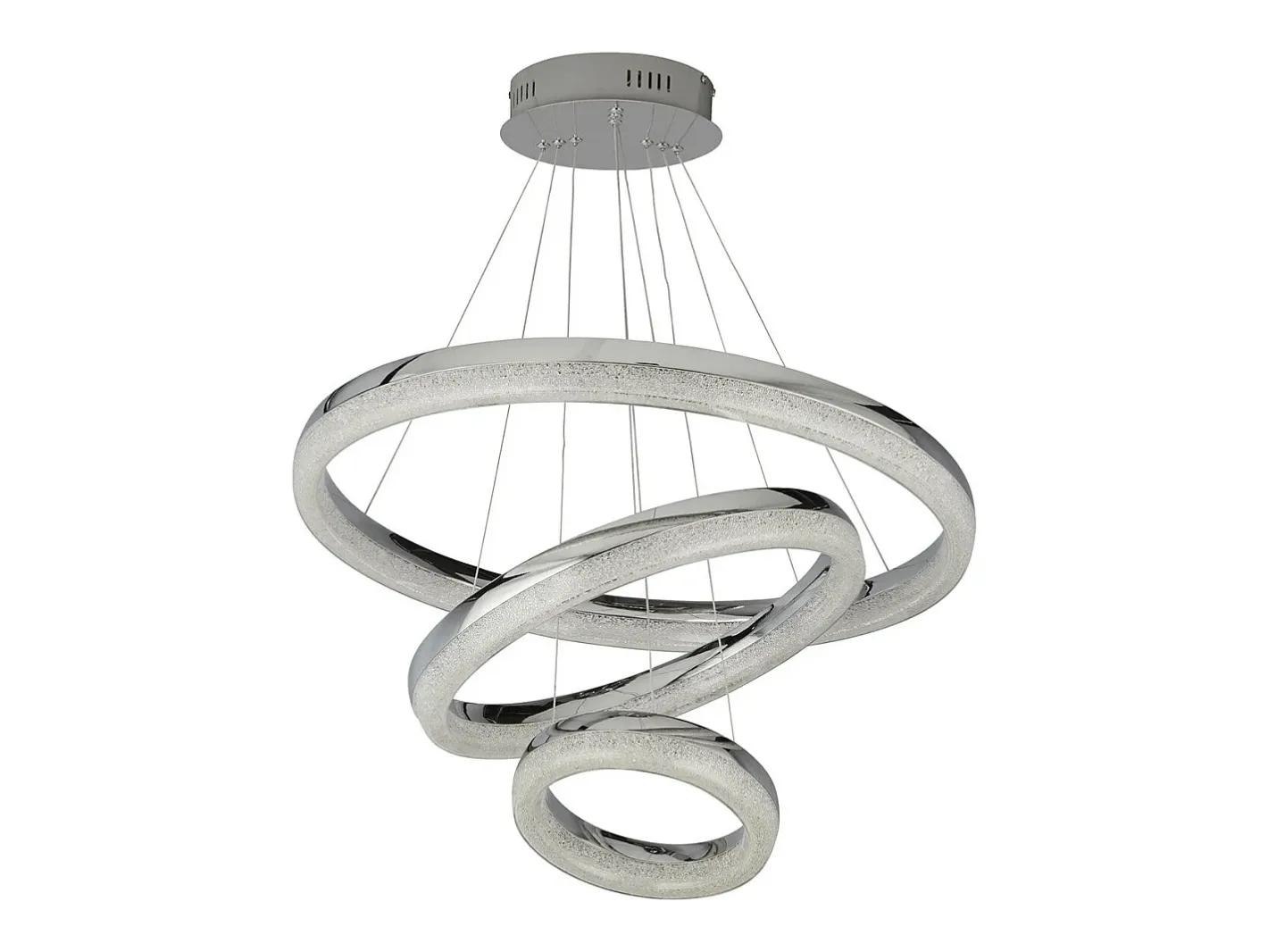 Searchlight CircleLED 3-ring takhänge, krom, krossad is 4000K Gris