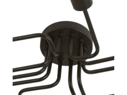 Plafón-Searchlight Circuit 10 Light Flush Ceiling Light Matt Black, E27 Negro