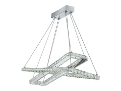 Lámpara Suspendida-Searchlight Clover Integrerad LED-taklampa Krom med Kristaller Gris
