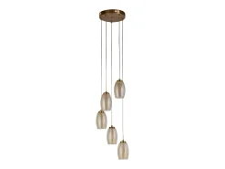 Outlet Searchlight Cyclone Colgante 5 Luces , Copa Champán Bronce