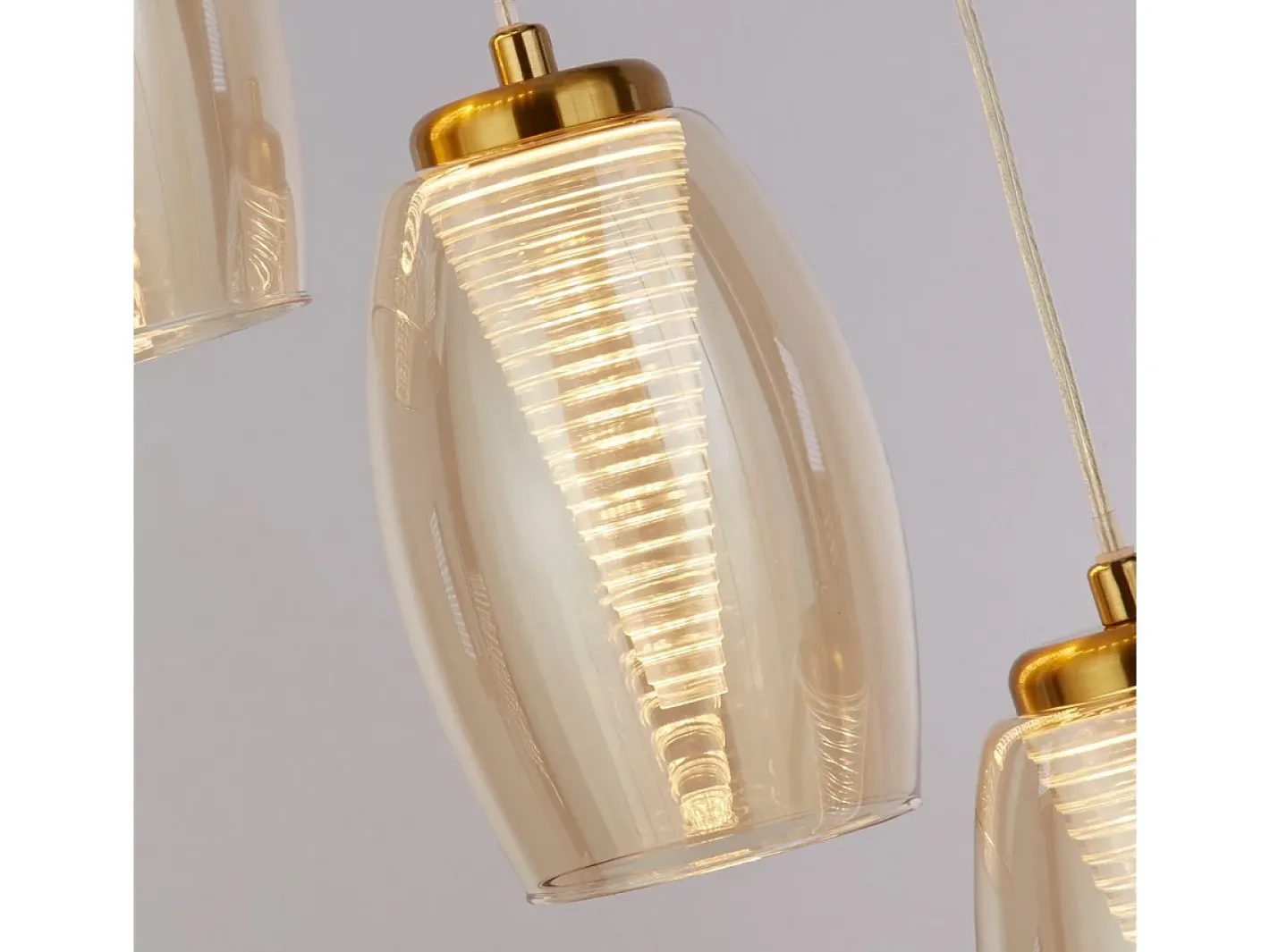 Outlet Searchlight Cyclone Colgante 5 Luces , Copa Champán Bronce