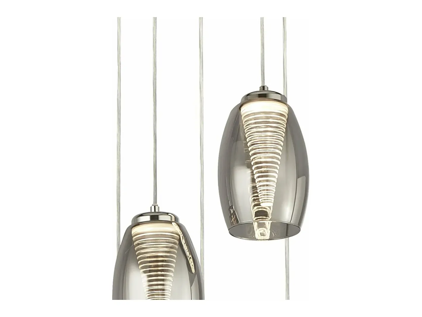 Searchlight Cyclone5 Light Drop Pendel, rökt glas 3000K Gris Sale