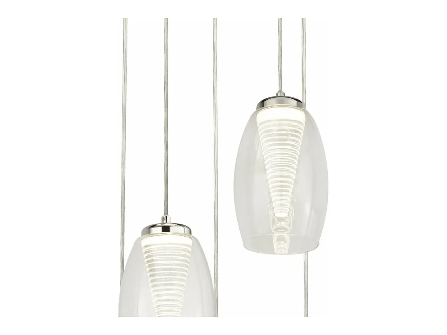 Searchlight Cyclone5 Ljus Drop Pendel, Klart glas 3000K Gris Discount