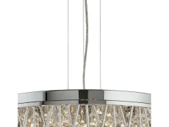 New Searchlight Elise 7 ljus takhnge krom med glaskristaller, G9 Gris