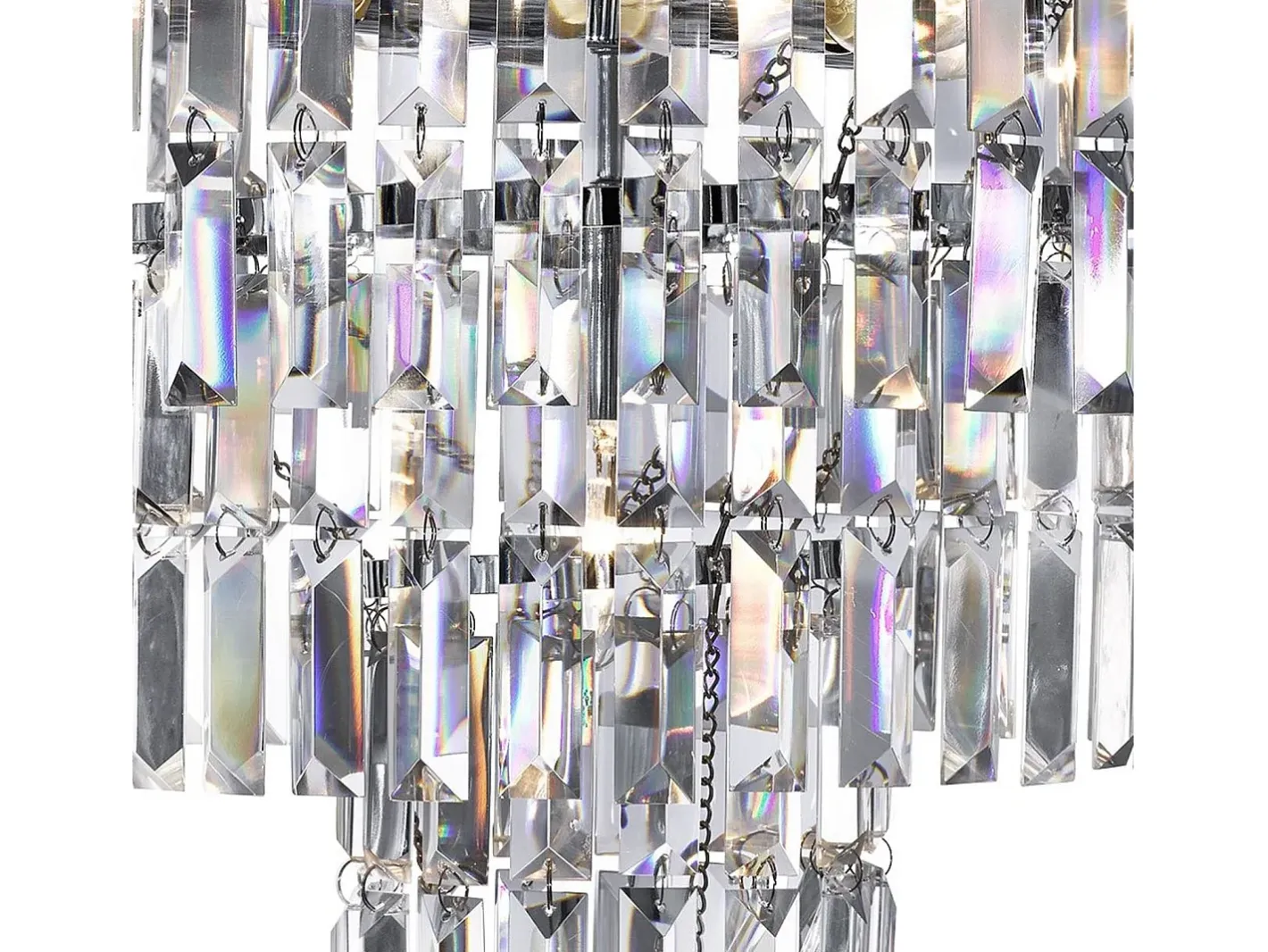 Lámpara Suspendida-Searchlight EmPIRe 5 ljus ljuskrona kromfinish, E14 Gris