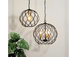 Searchlight FINESSE 1 ljus rund takhngsmycke - svart med guldlamphllare Dorado Hot