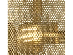 Plafón-Searchlight Fishnet 3 Light Flush Ceiling Light Mesh Matt Gold, E27 Dorado