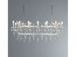 Lámpara Suspendida-Searchlight Florence 14 ljus kristallkrona kromfinish, E14 Gris