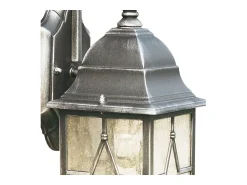Iluminación Exterior-Searchlight Genoa 1 ljus utomhus trdgrdsvgglykta Svart Silver med blyglas, E27 Negro