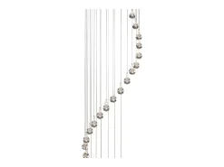 Outlet Searchlight Hallway 5 Ljus Spiral Cluster Pendel Krom med Kristaller, GU10 Gris