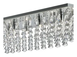 Searchlight Hanna 8 ljus rektangel tak spolljus krom med pyramidkristaller, G9 Gris Clearance