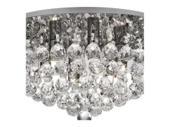 Outlet Searchlight Hanna 6 Ljus Semi Flush Taklampa Krom med Kristaller, G9 Gris