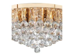 Plafón-Searchlight Hanna 6 Ljus Tak Semi Flush Ltt Guld med Kristaller, G9 Dorado