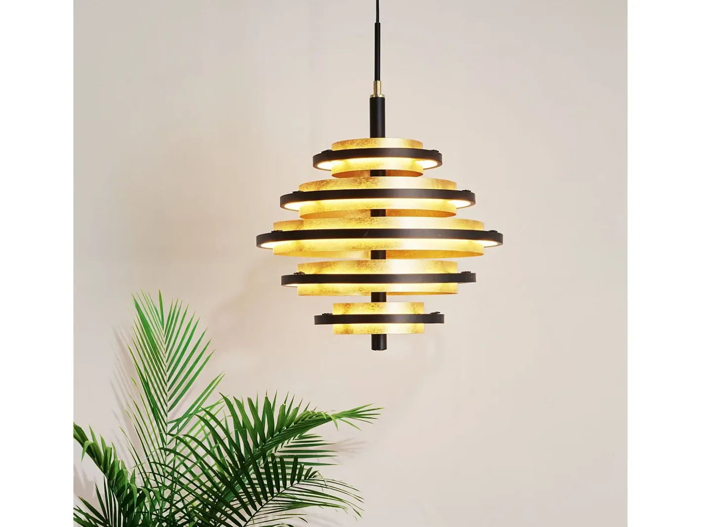 Searchlight HiveBlack/Gold Leaf 5 Light LED Pendel 2700K Negro Best