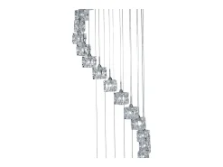 Searchlight Ice Cube LED 20 Light Spiral Cluster Pendel Kromglas Gris