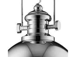 Lámpara Suspendida-Searchlight Industrial 1 ljuskupol takhnge krom med akryldiffusor, E27 Gris