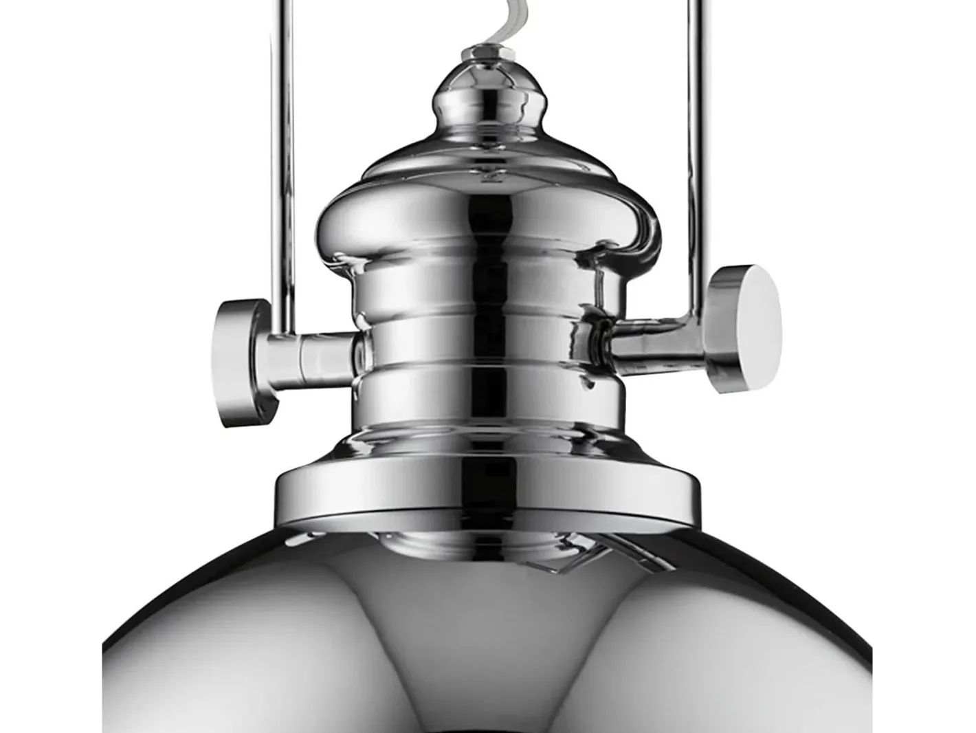 Lámpara Suspendida-Searchlight Industrial 1 ljuskupol takhnge krom med akryldiffusor, E27 Gris
