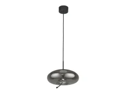 Searchlight Lisbon1 ljus LED-kupolhänge, svart och rökt glas 2700K Negro Clearance