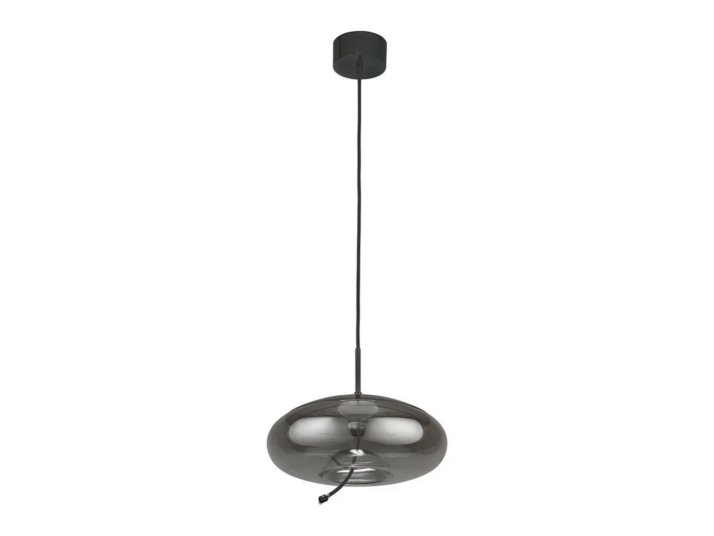 Searchlight Lisbon1 ljus LED-kupolhänge, svart och rökt glas 2700K Negro Clearance