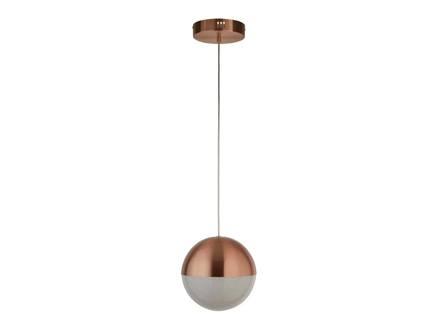 Lámpara Suspendida-Searchlight Marbles Lámpara colgante LED de cobre, pantalla de hielo triturado Cobrizo