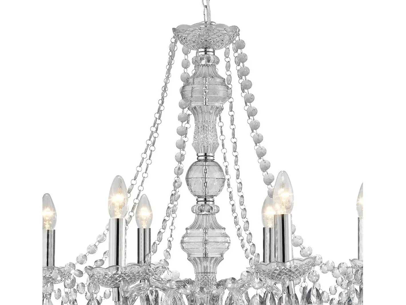 Lámpara Suspendida-Searchlight Marie Therese 8 ljus ljuskrona kromfinish Akryl Marie Therese, E14 Gris