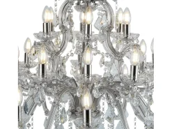 Best Searchlight Marie Therese 30 ljus kristallkrona kromfinish, E14 Transparente