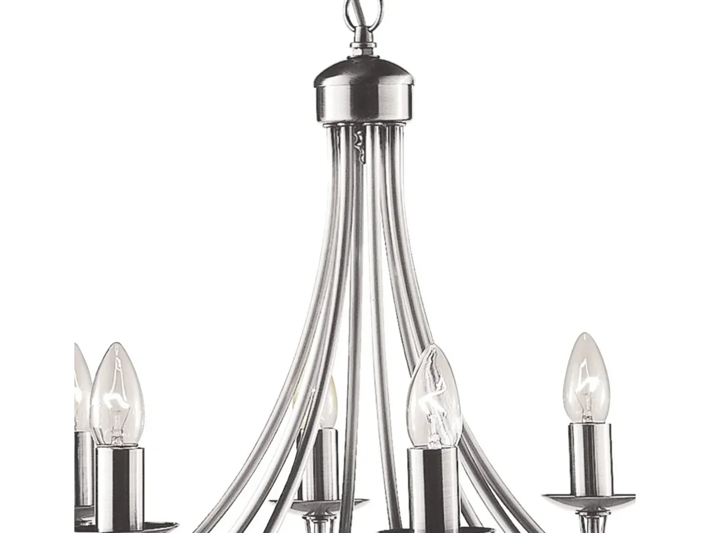 Searchlight Maypole 8 ljus ljuskrona satin silver finish, E14 Plateado Online