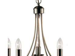 Lámpara Suspendida-Searchlight Maypole 5 Ltt takhnge med flera armar Antik mssing, E14 Camel