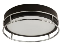 Plafón-Searchlight Pheonix Phoenix 2 Plafones , Cromo, Vidrio Esmerilado Negro
