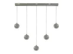 Searchlight Quartz5 ljusstångshänge, bubbelglas, detaljerad kant 4000K Gris Online