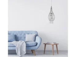 Outlet Searchlight Rocket 2 ljus takhnge krom med glaskristaller, G9 Gris