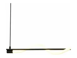 Lámpara Suspendida-Searchlight Serpent1 Ljus LED Konvertibel Till Semi Spola Pendel, Svart, Akryl 2700K Blanco