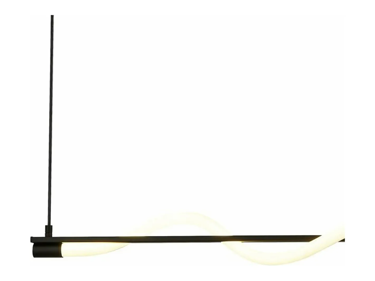Lámpara Suspendida-Searchlight Serpent1 Ljus LED Konvertibel Till Semi Spola Pendel, Svart, Akryl 2700K Blanco