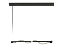 Lámpara Suspendida-Searchlight Serpent1 Ljus LED Konvertibel Till Semi Spola Pendel, Svart, Akryl 2700K Blanco