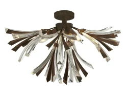 Searchlight Shake 3 Light Flush Black Borstad guld, E14 Dorado Discount