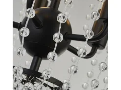 Online Searchlight Shower5 ljus hänge, svart finish, metall, klar kristall Negro