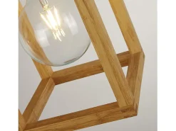 Hot Searchlight SquareVävd bambu trä 1 ljus hänge Negro
