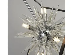 Discount Searchlight Stellar6 Light Spike Ball Pendel, Matt svart ram, Kristallglas Gris