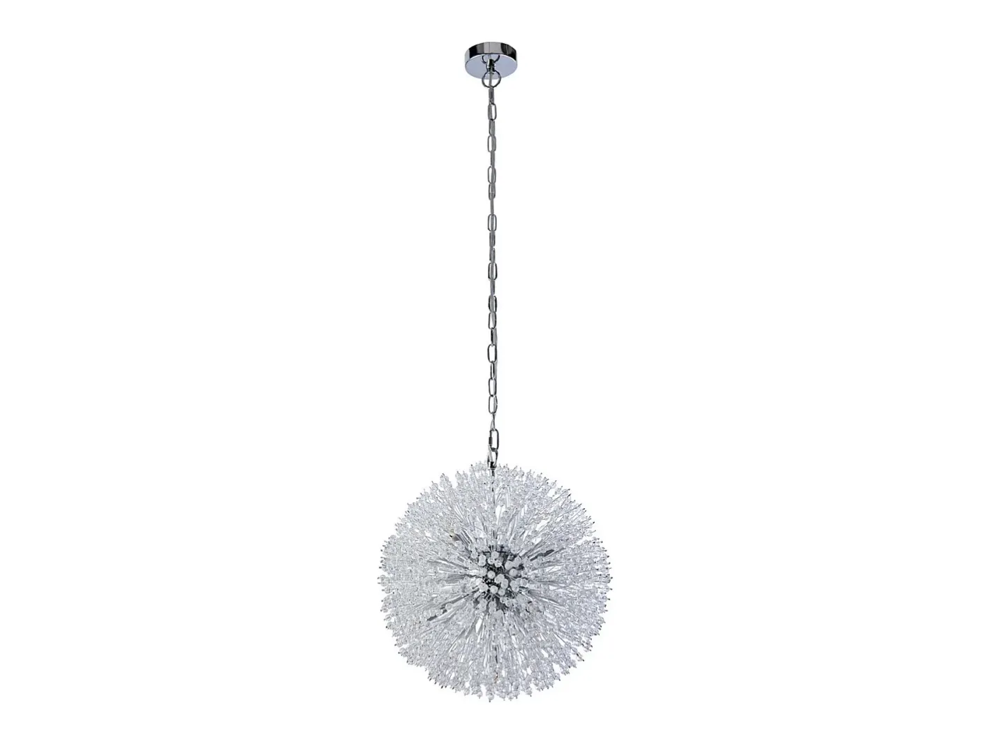 Searchlight Sunburst Colgante de 7 luces cromado, cuentas de cristal Gris Hot