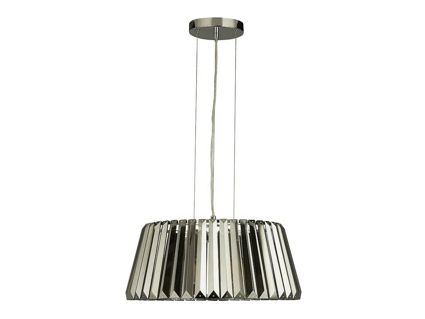 New Searchlight Tiaraljushänge, krom rökglas Gris
