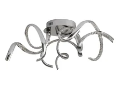 Online Searchlight Twirls Integrerad LED 3 Light Flush Taklampa Krom, Kristallglas Gris